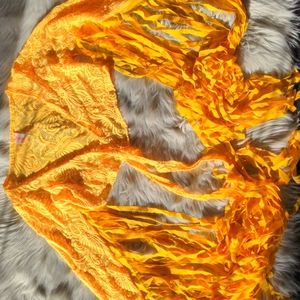 Yellow fringed rave top